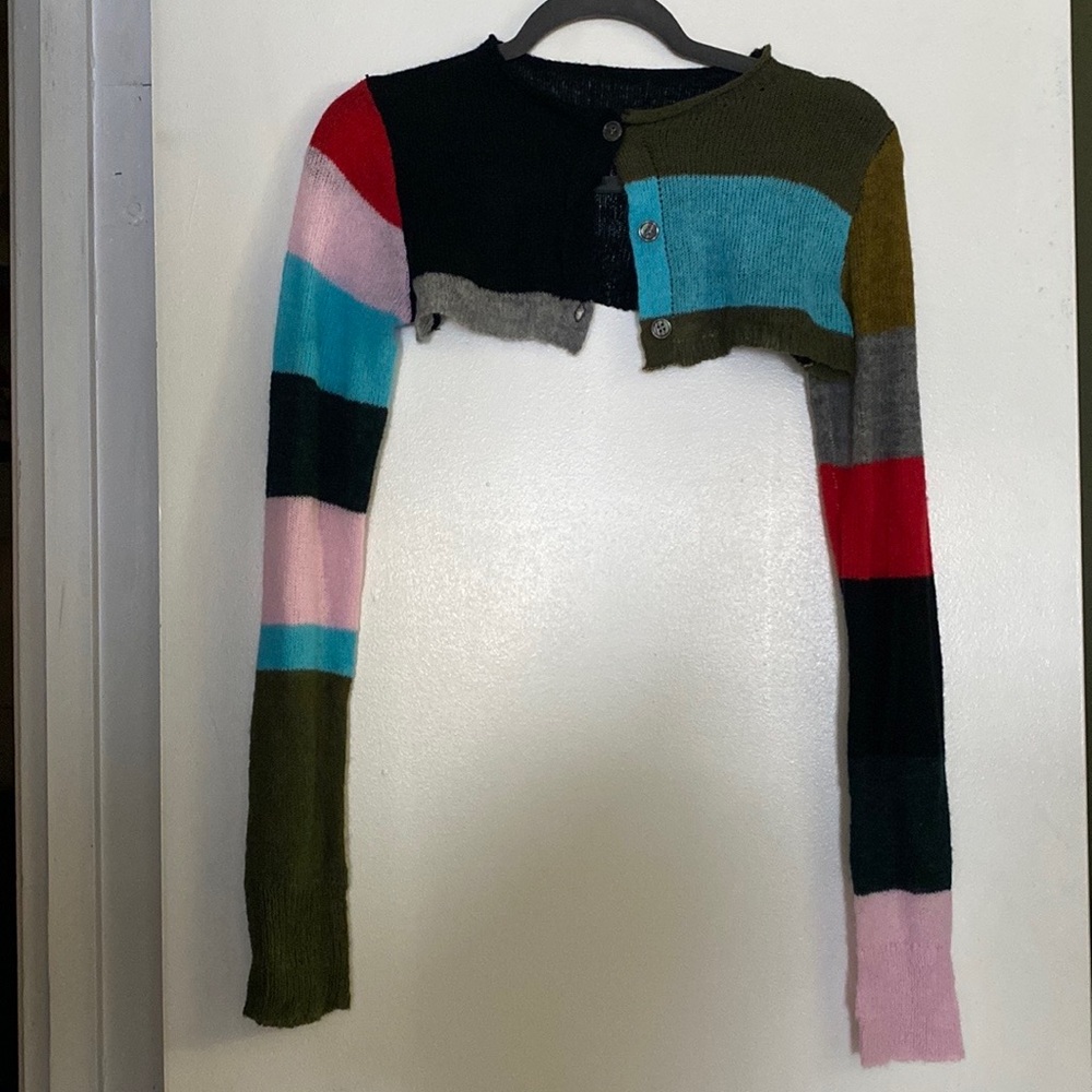 striped sweater bolero top